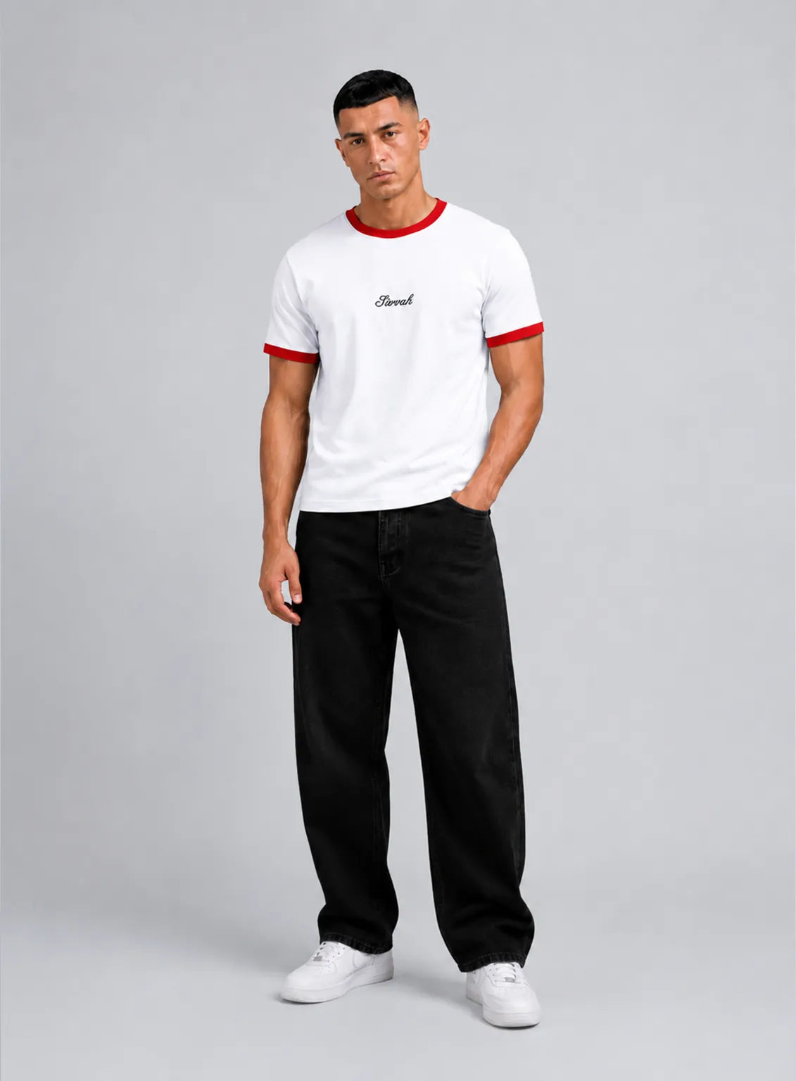 Ringer T-Shirt – White & Red