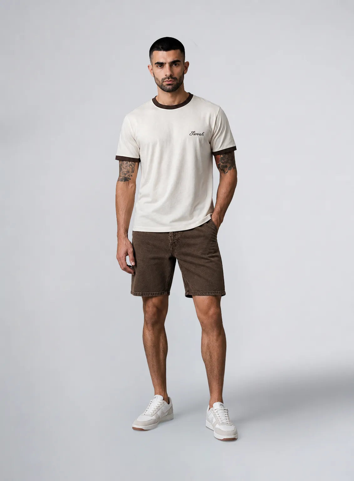 Ringer T-Shirt – Off White Coffee