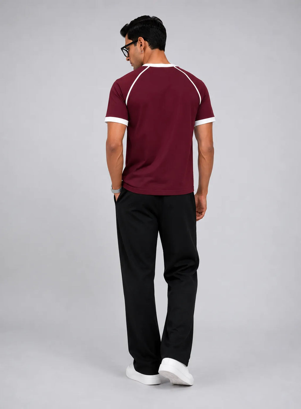 Ringer T-Shirt – Maroon & Liner White