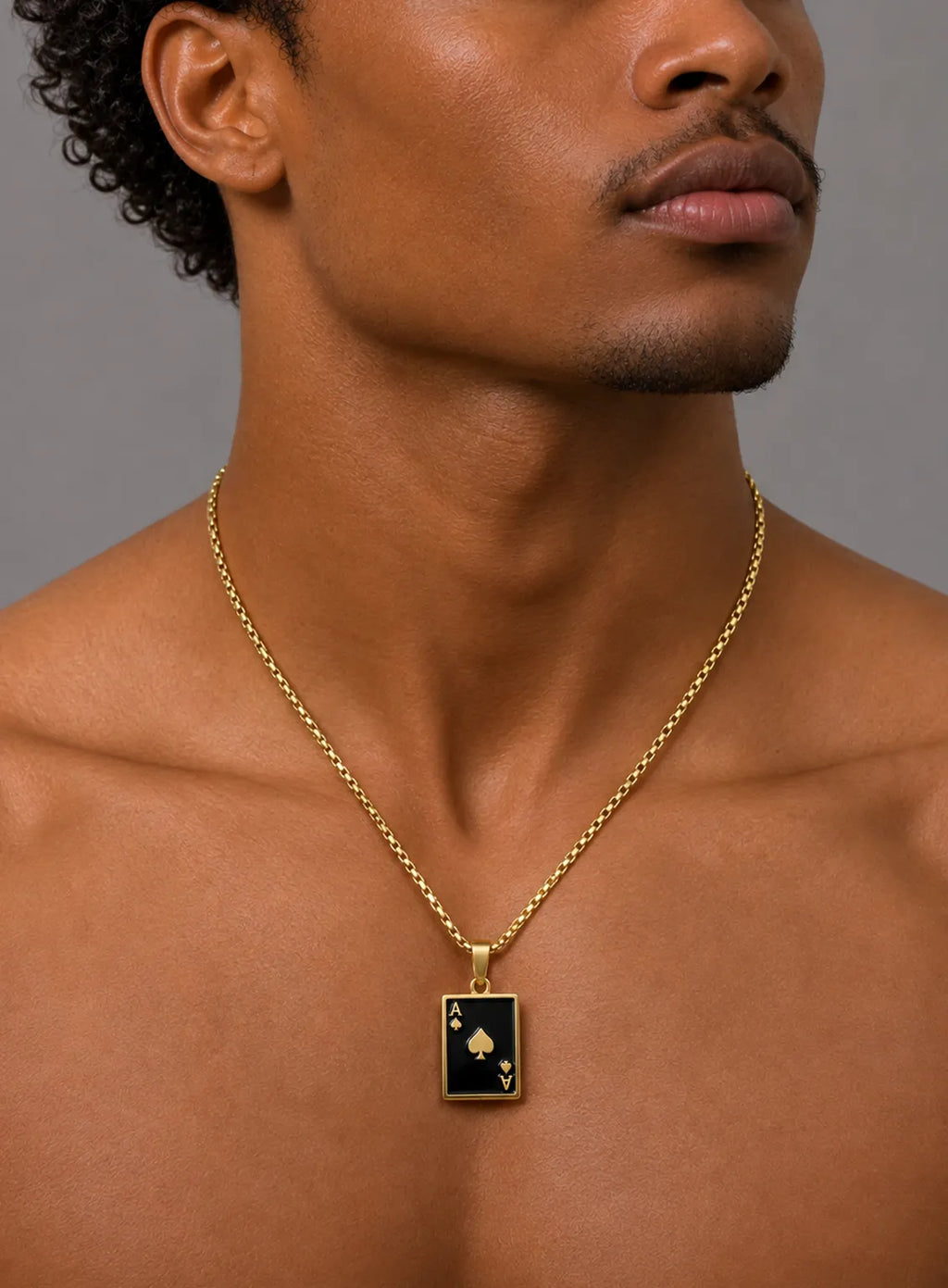 Gold Ace of Spades Pendant