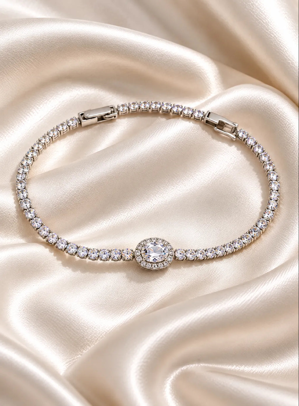 Radiant Halo Tennis Bracelet