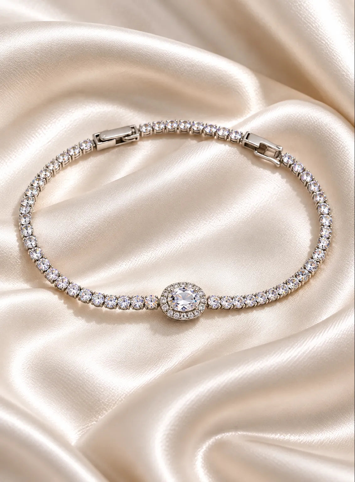 Radiant Halo Tennis Bracelet
