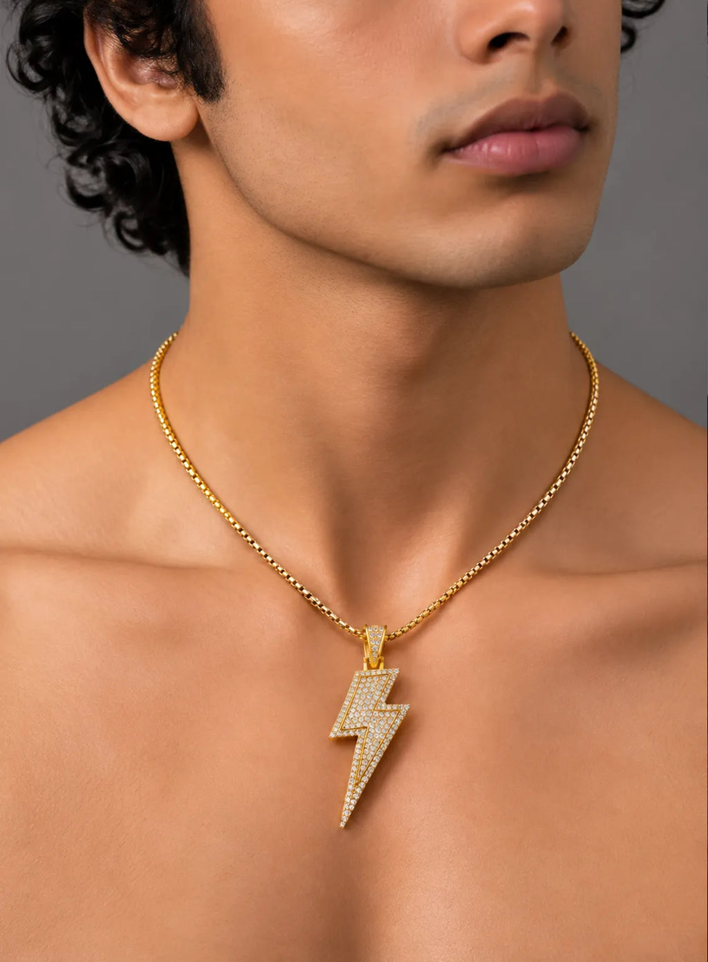 Gold Lightning Thunder Pendant