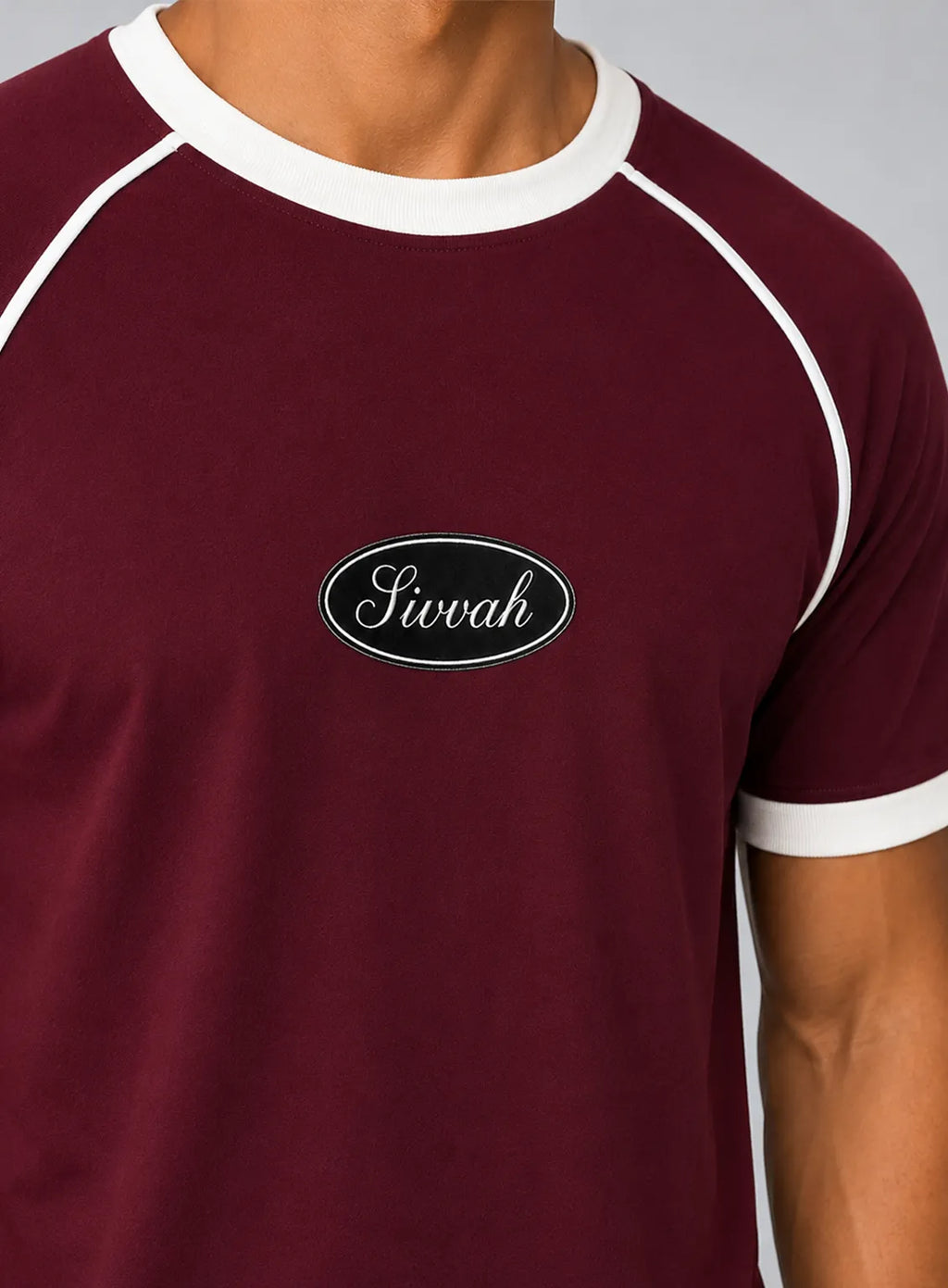 Ringer T-Shirt – Maroon & Liner White