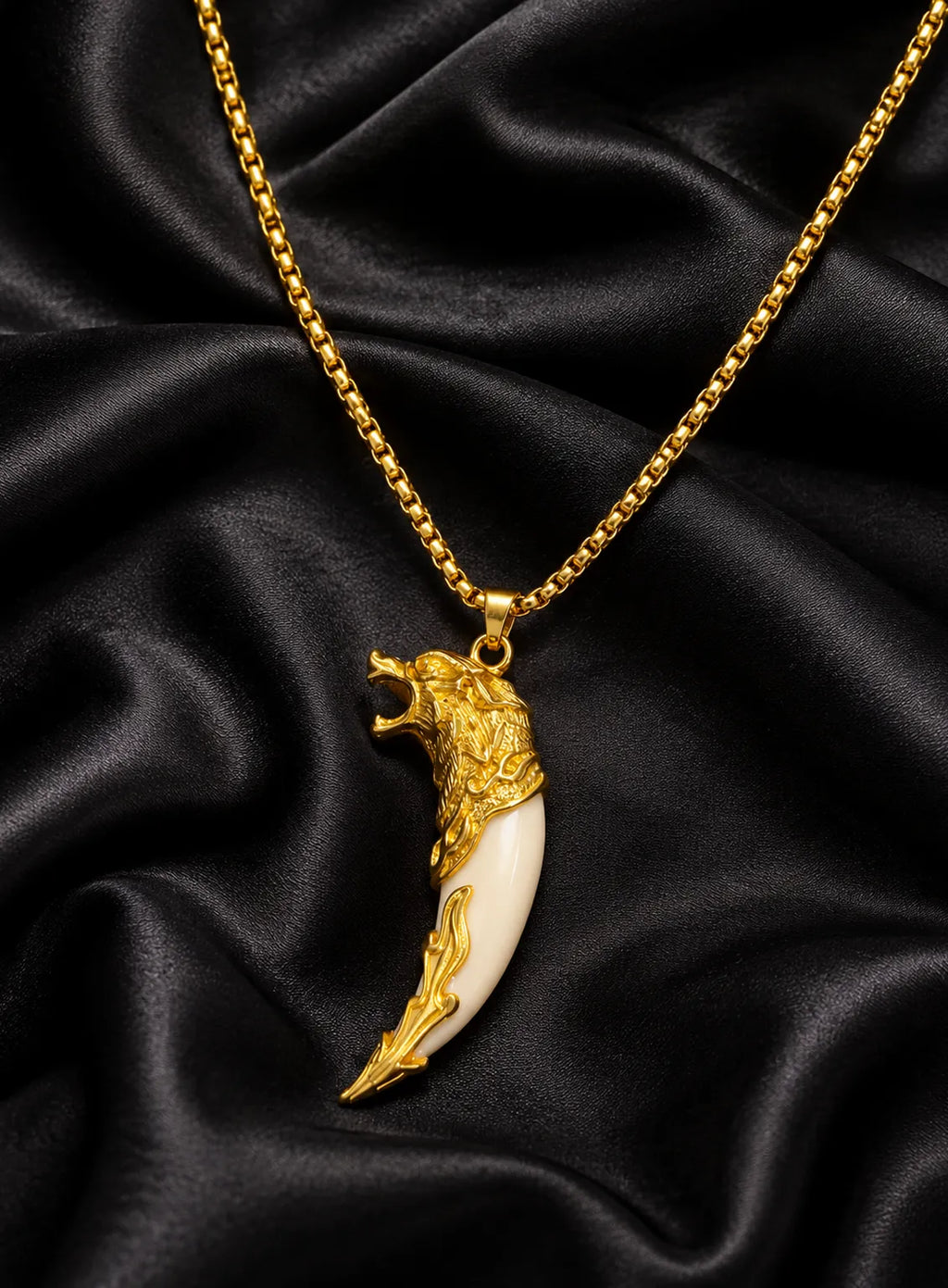 Golden Wolf Fang Necklace