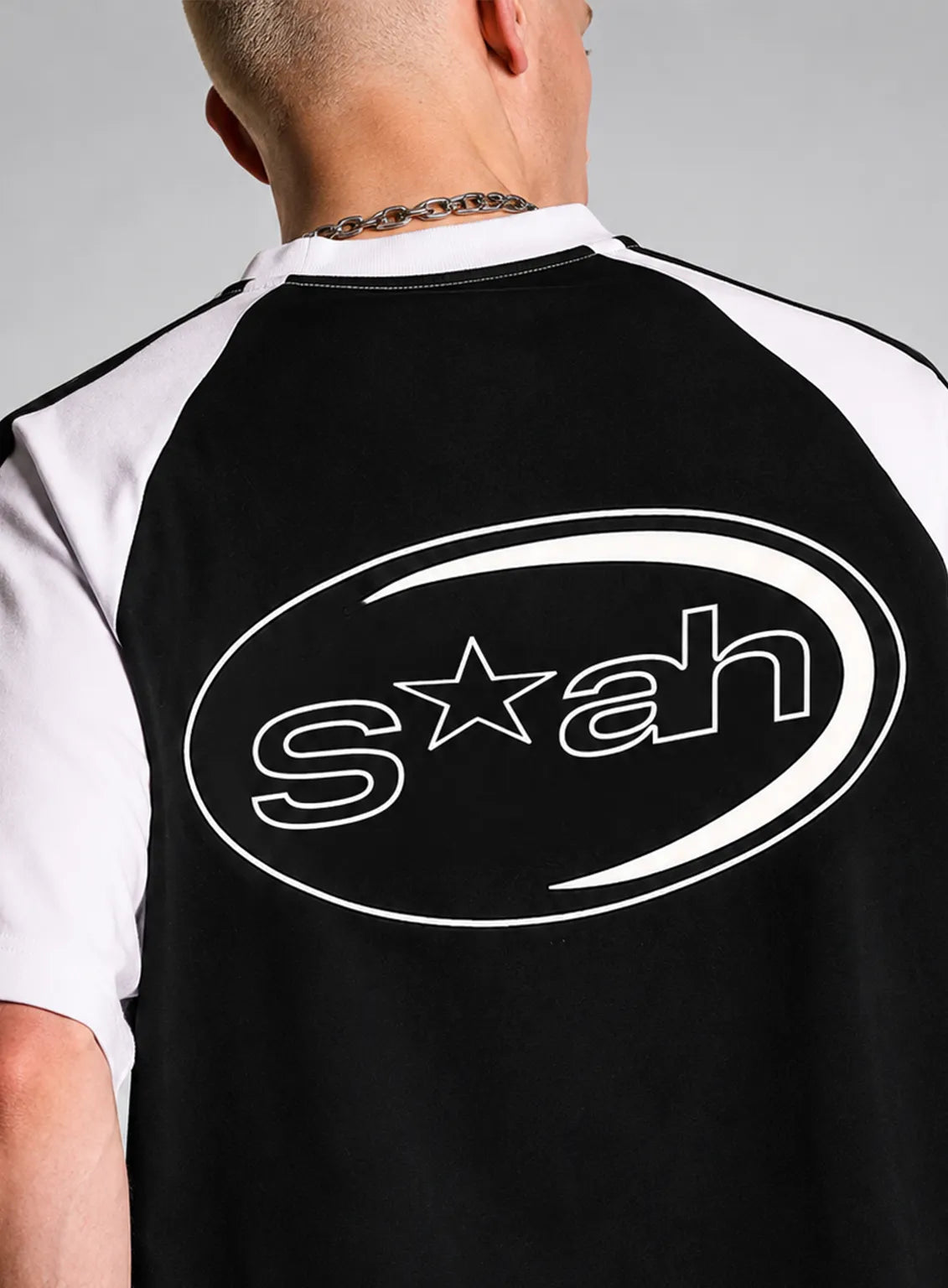 Oversized Raglan T-Shirt – White & Black
