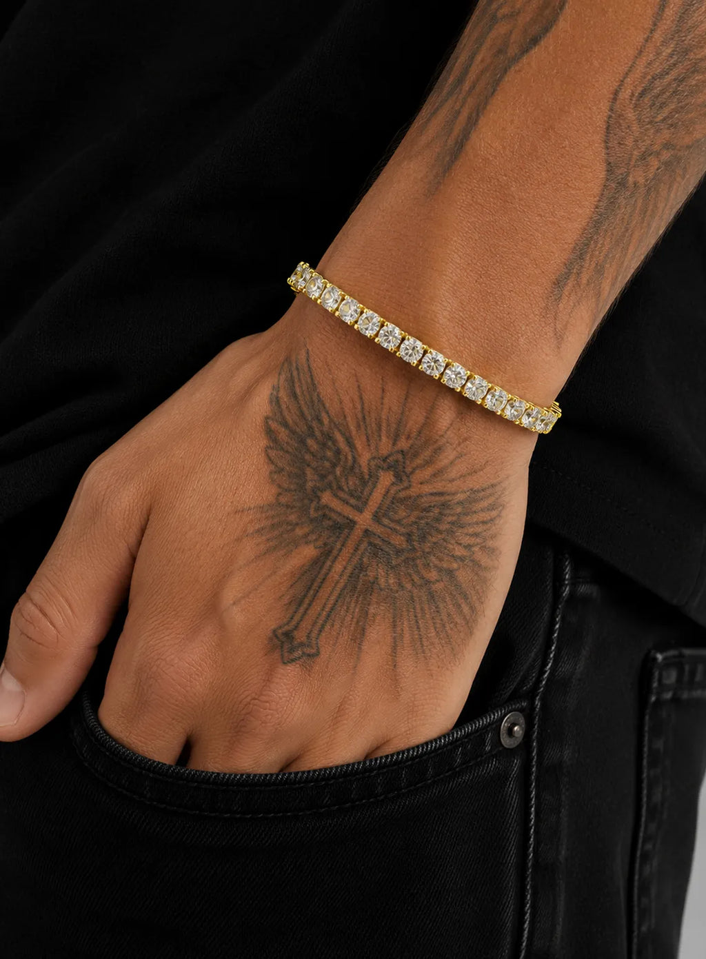 Gold Shine Tennis Bracelet