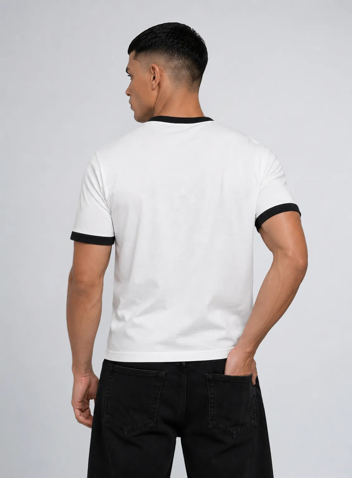 Ringer T-Shirt – White Black | Horses Edition