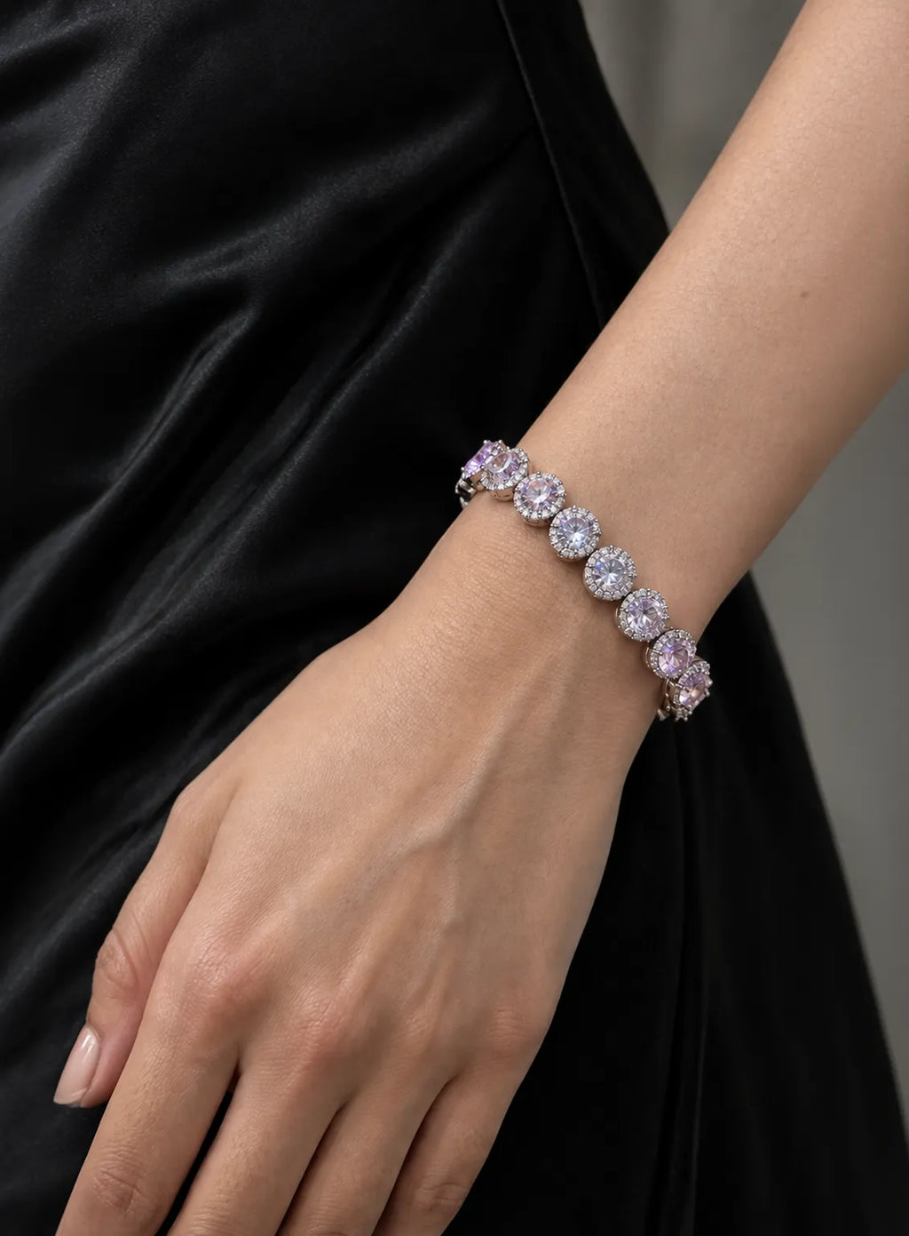 Celeste Halo Tennis Bracelet