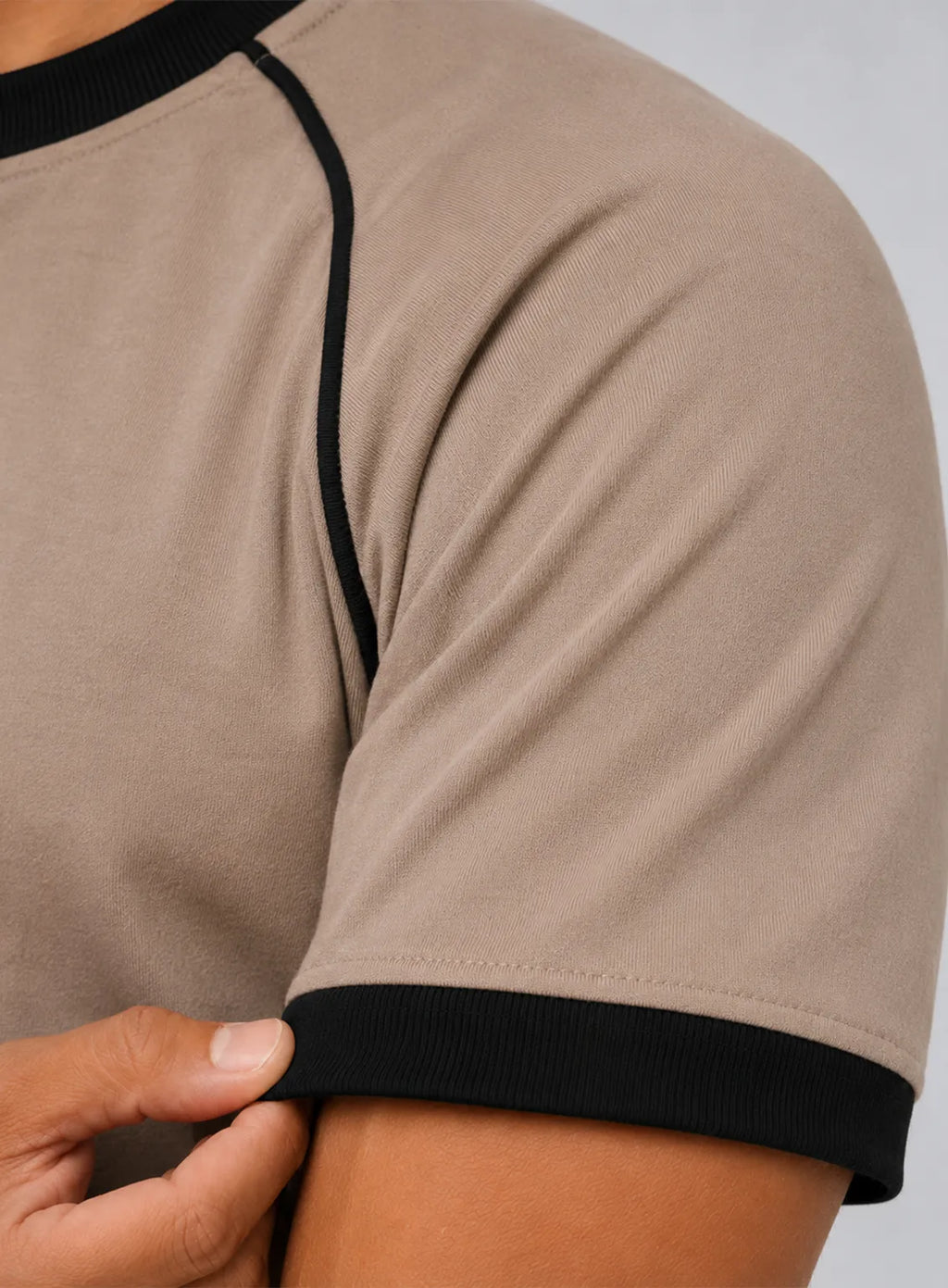Raglan Ringer T-Shirt – Sand & Liner Black