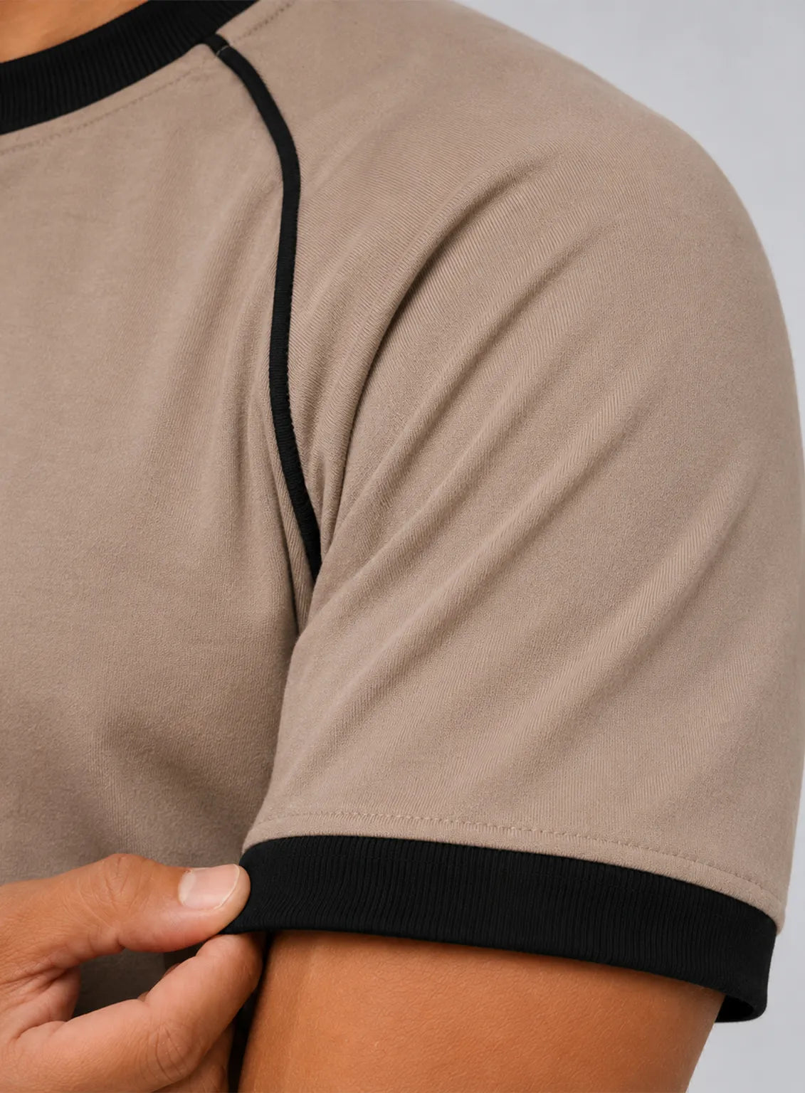 Raglan Ringer T-Shirt – Sand & Liner Black