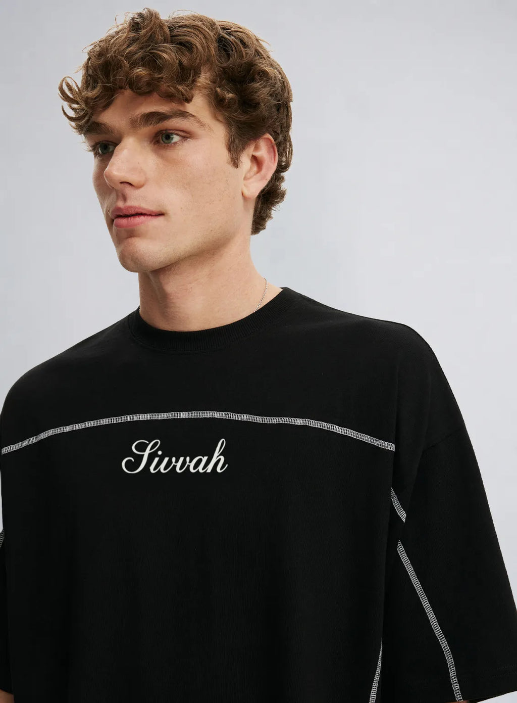 Stitch Oversized T-Shirt – Black
