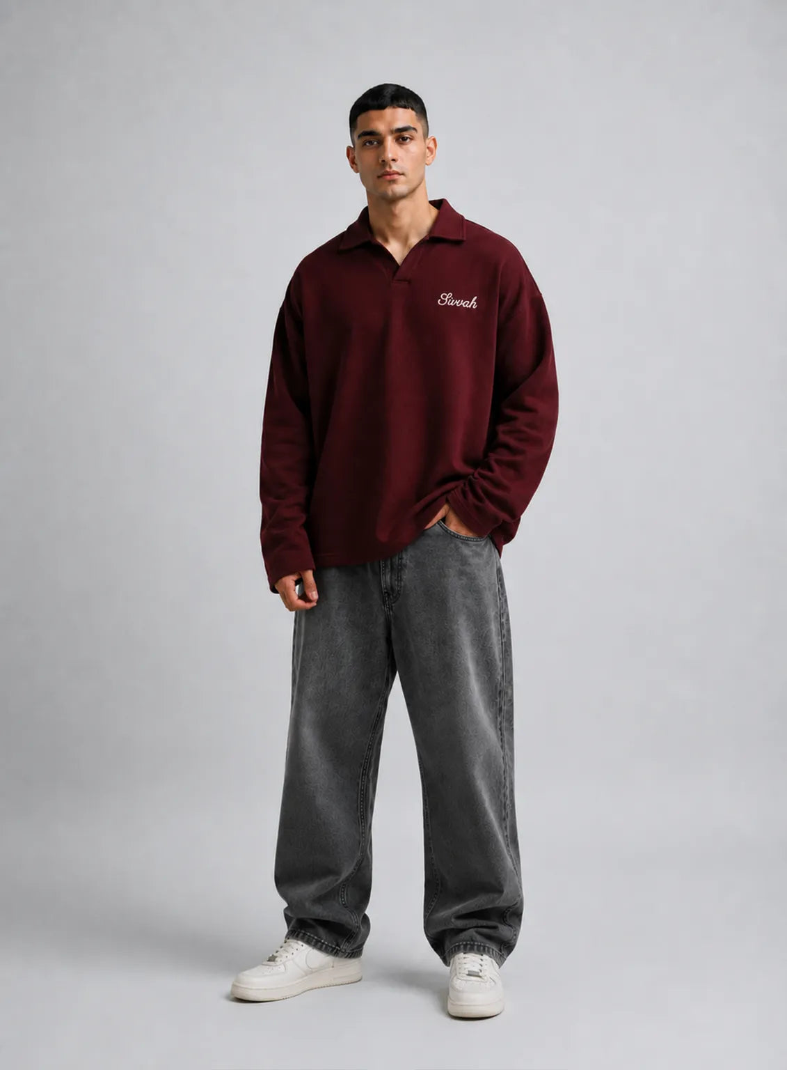 Bordeaux Long Sleeve Polo