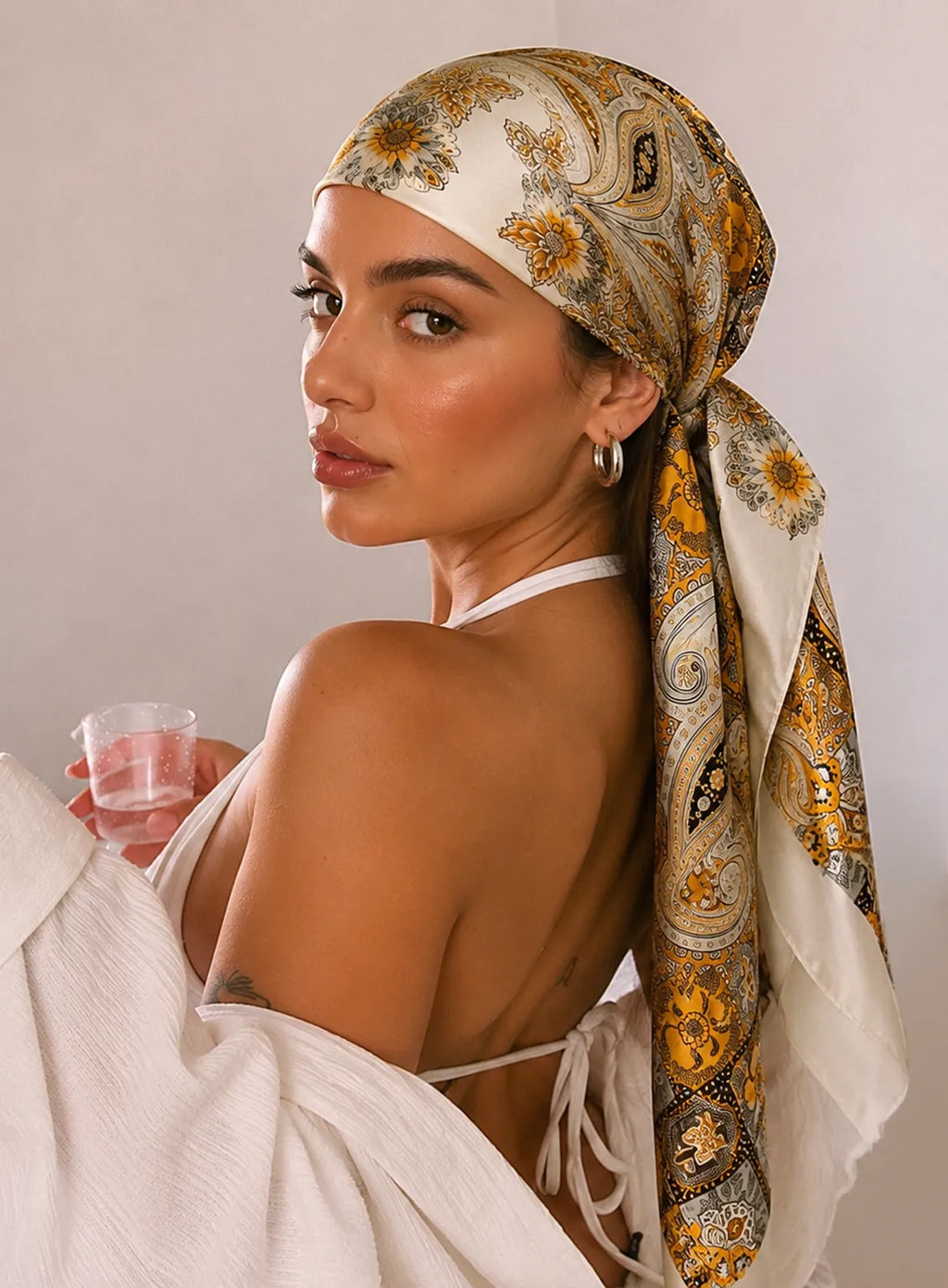 Off White Paisley Scarf