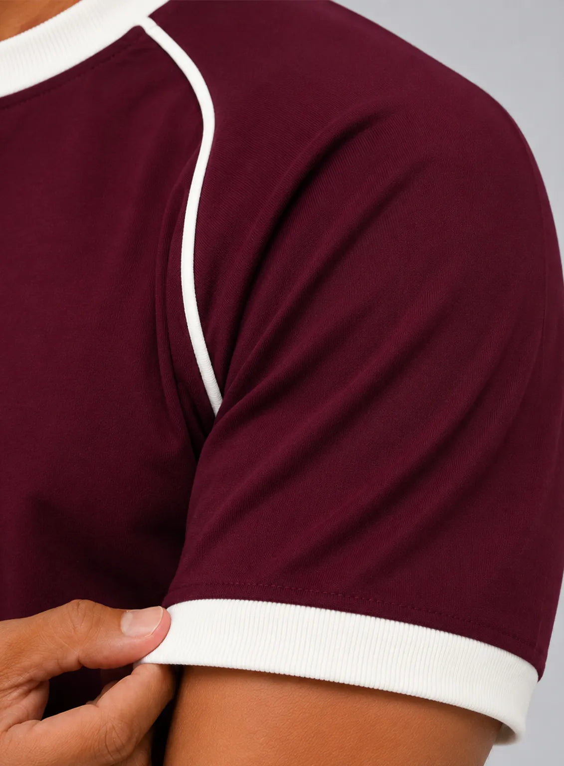 Ringer T-Shirt – Maroon & Liner White