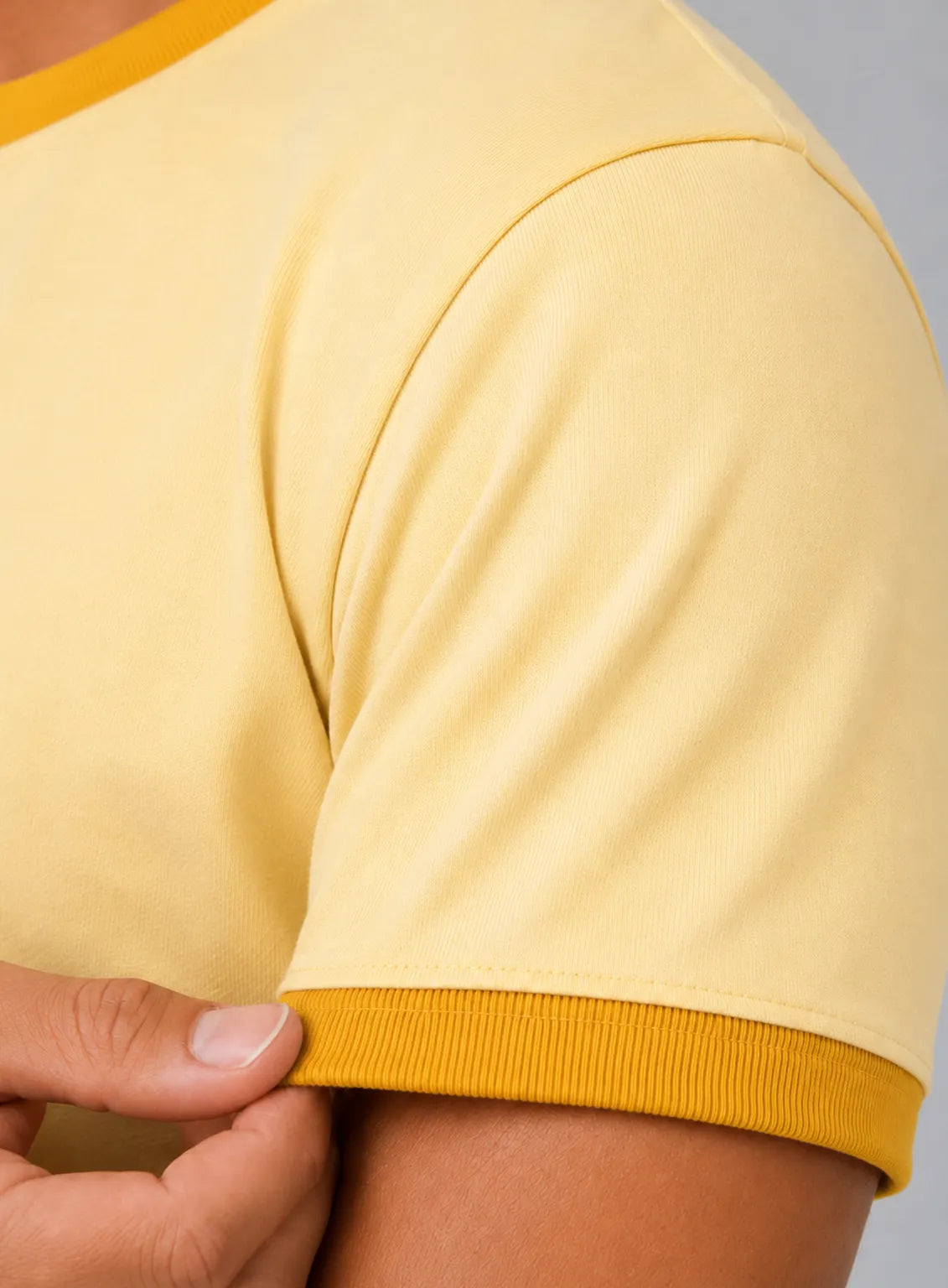 Ringer T-Shirt – Butter Yellow & Mustard