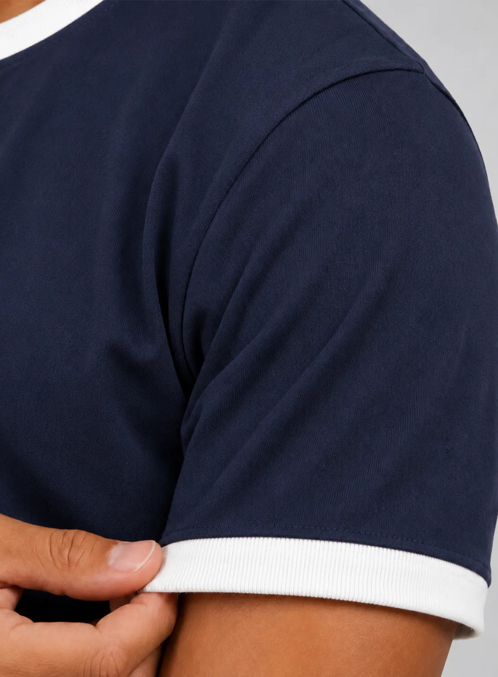 Ringer T-Shirt – Navy blue & White