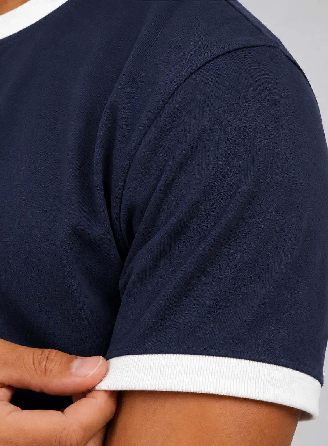 Ringer T-Shirt – Navy blue & White
