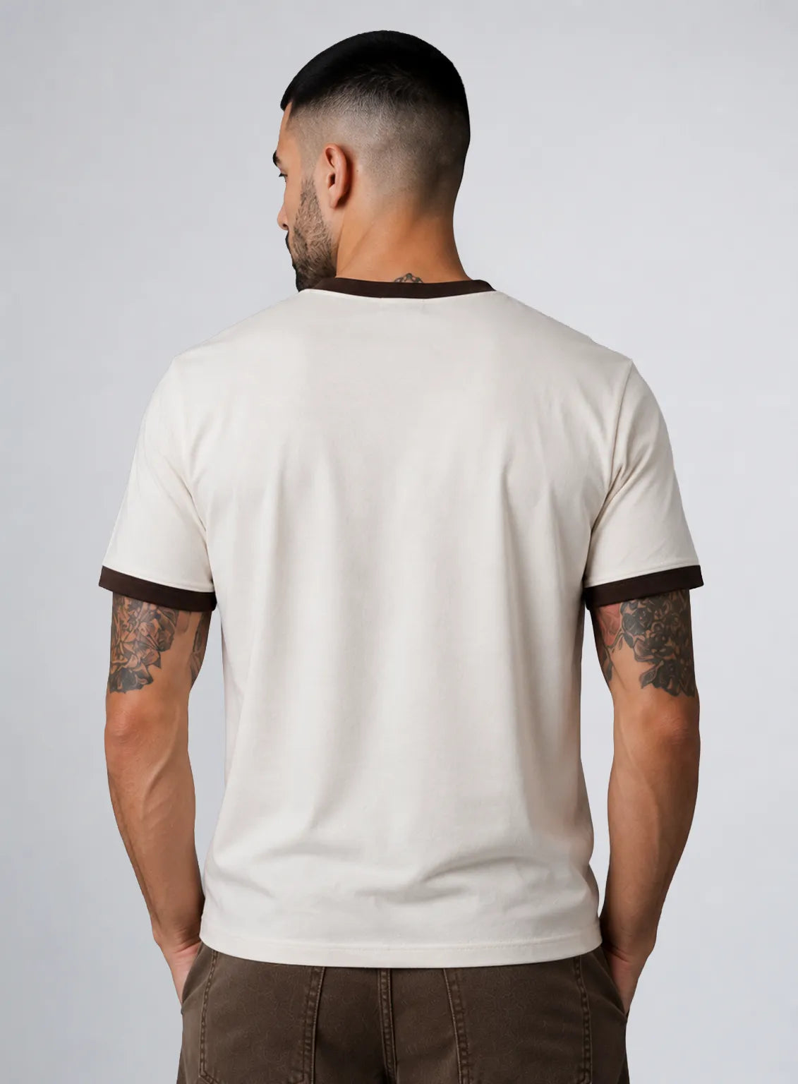 Ringer T-Shirt – Off White Coffee
