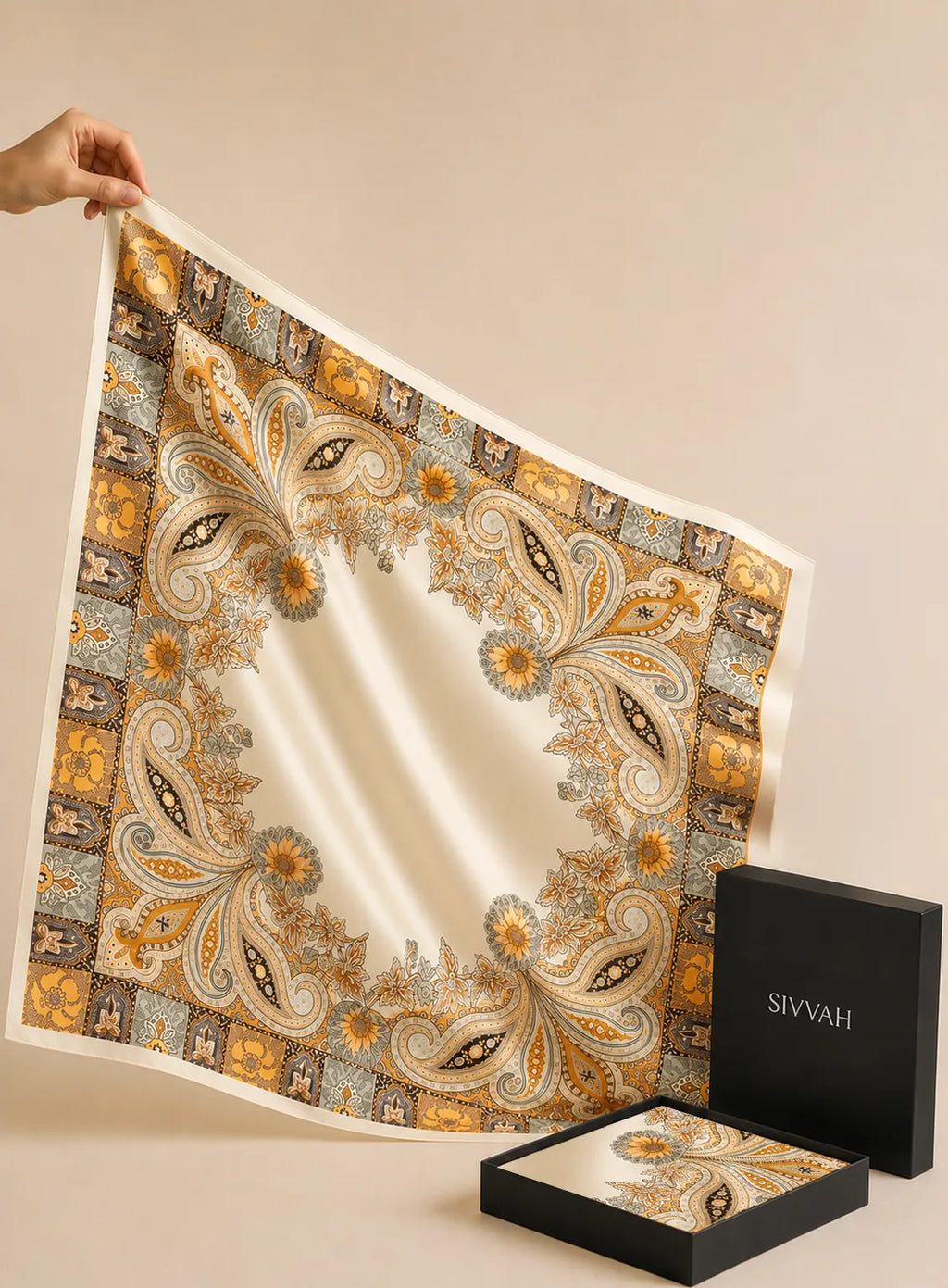 Off White Paisley Scarf