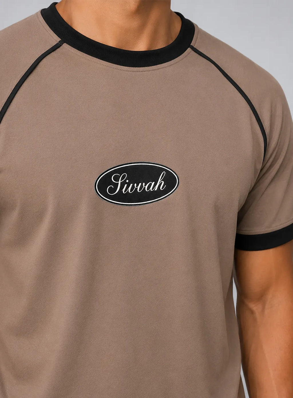 Raglan Ringer T-Shirt – Sand & Liner Black