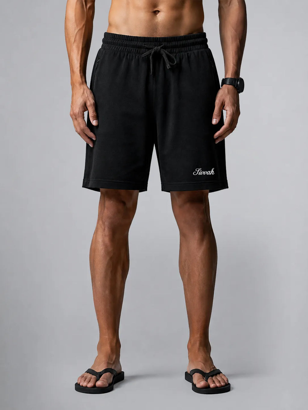 Relaxed Zip Shorts – Black