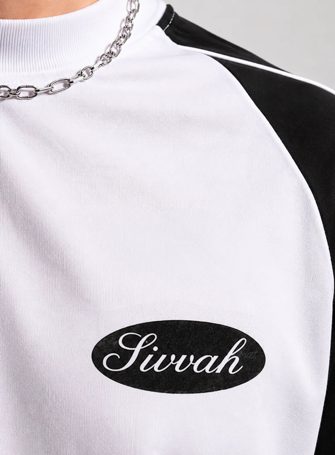 Oversized Raglan T-Shirt – White & Black