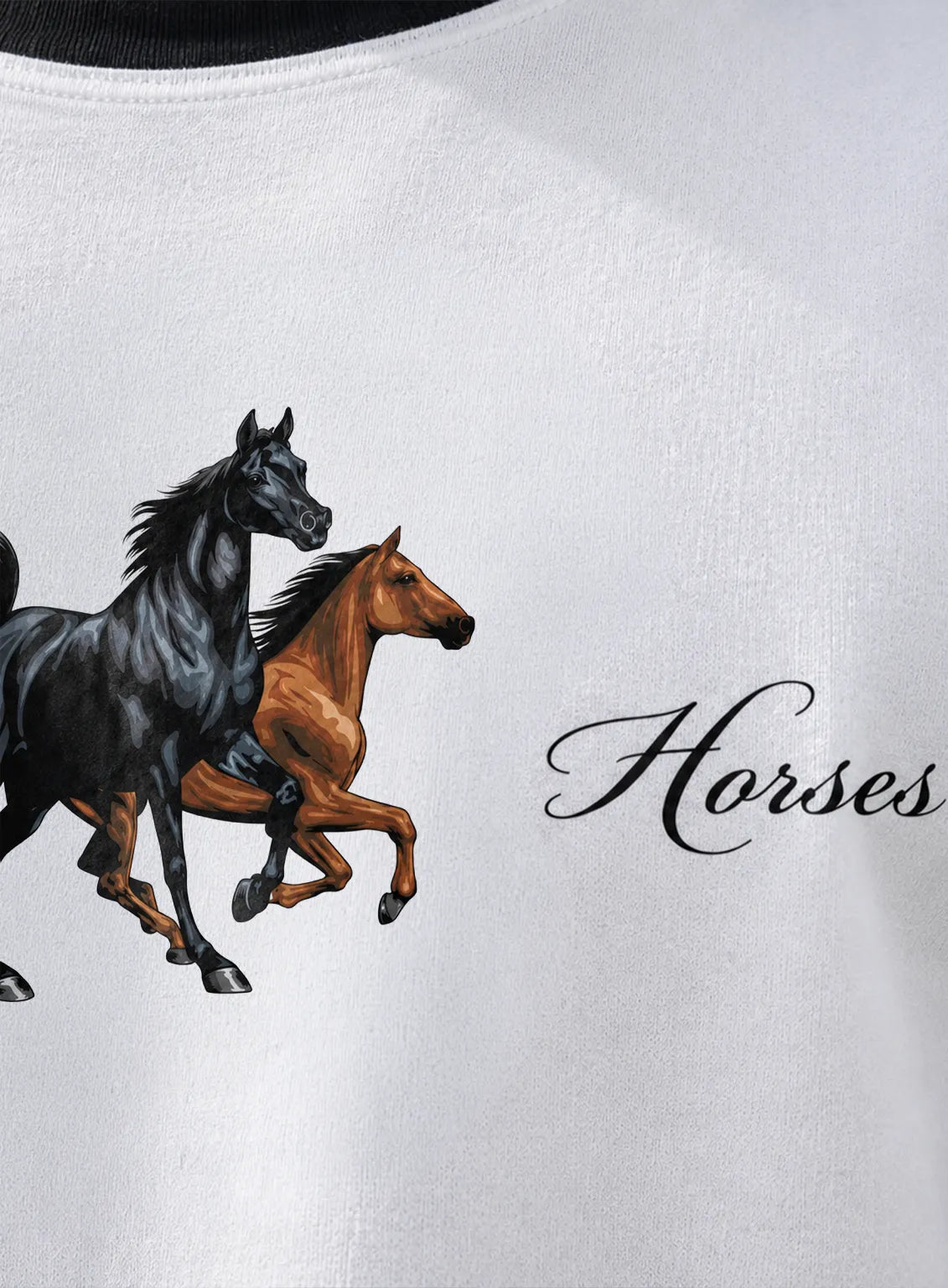 Ringer T-Shirt – White Black | Horses Edition