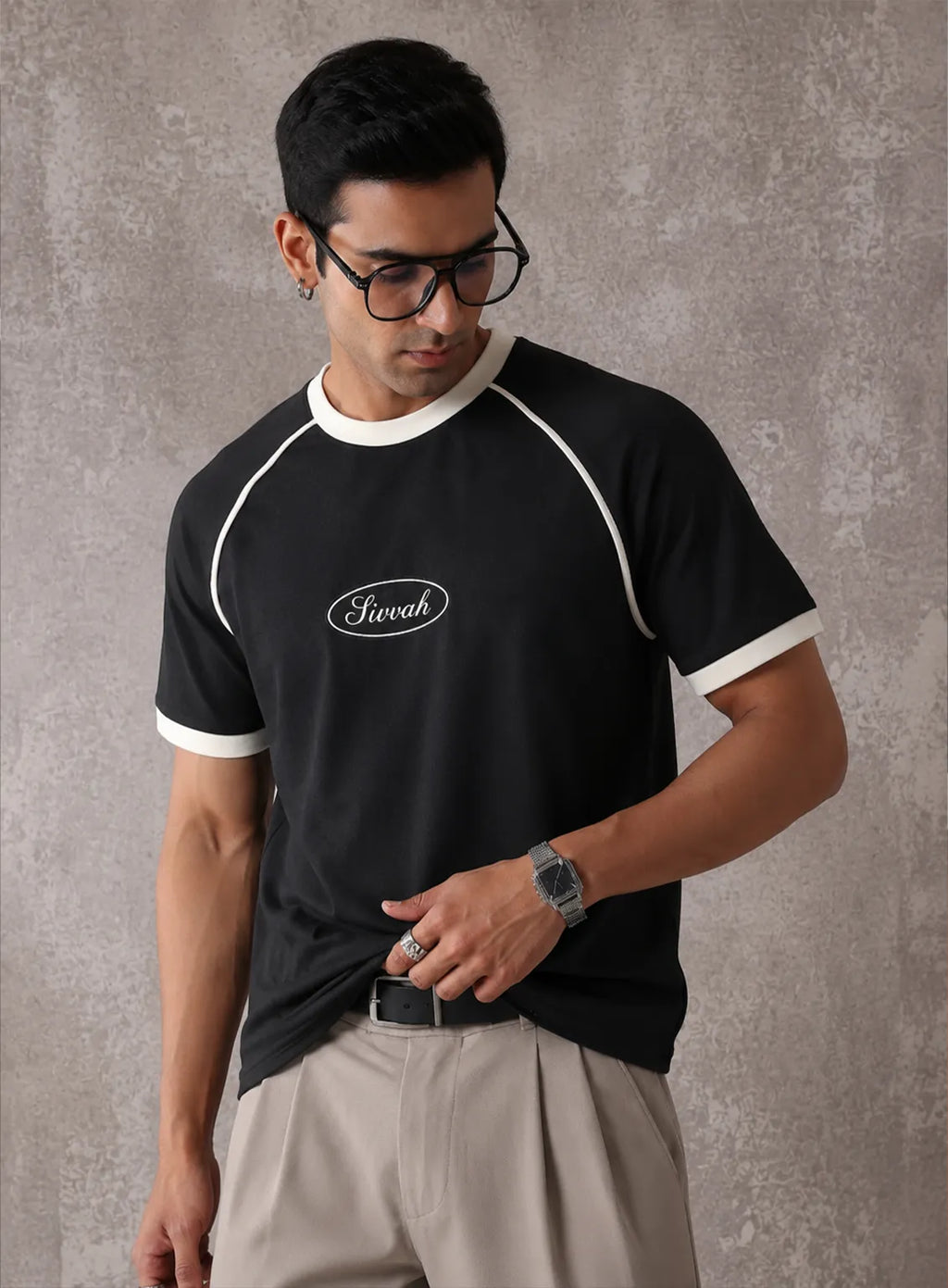 Ringer T-Shirt – Black & Liner White