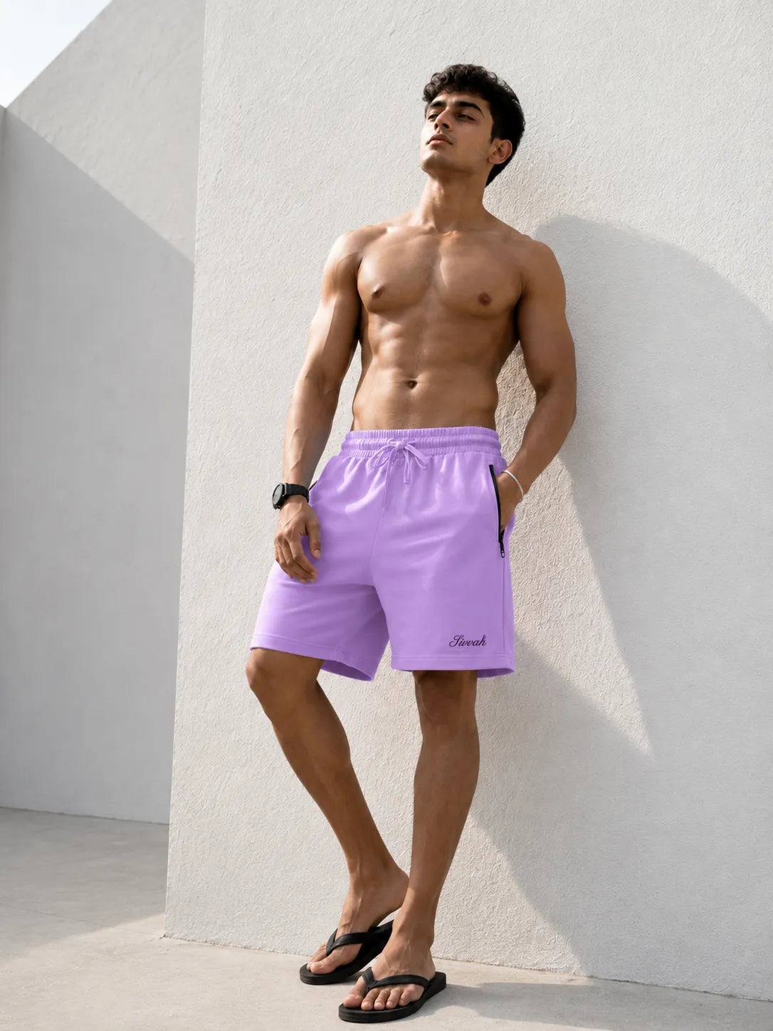 Relaxed Zip Shorts – Lavender