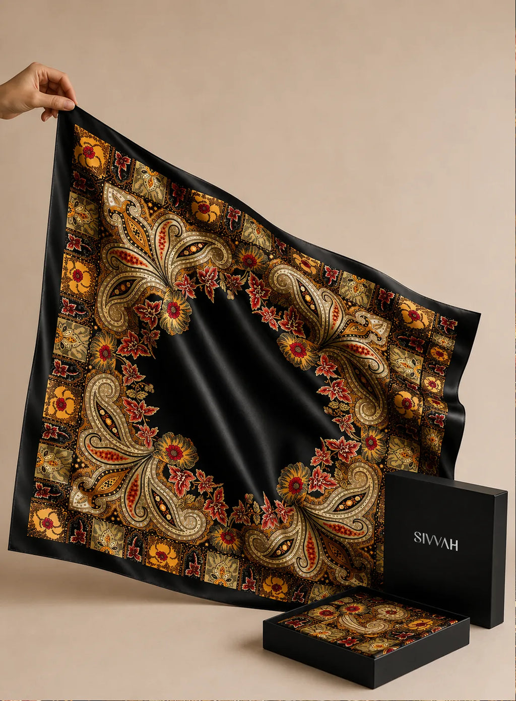 Black Paisley Scarf