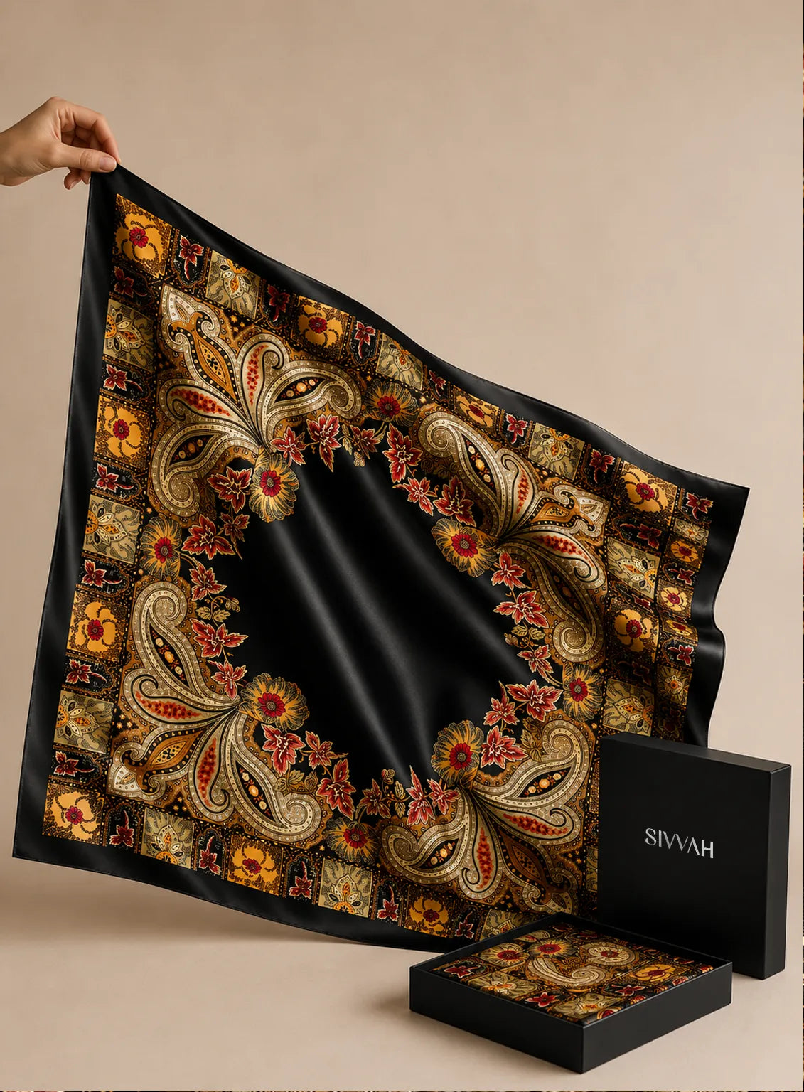 Black Paisley Scarf