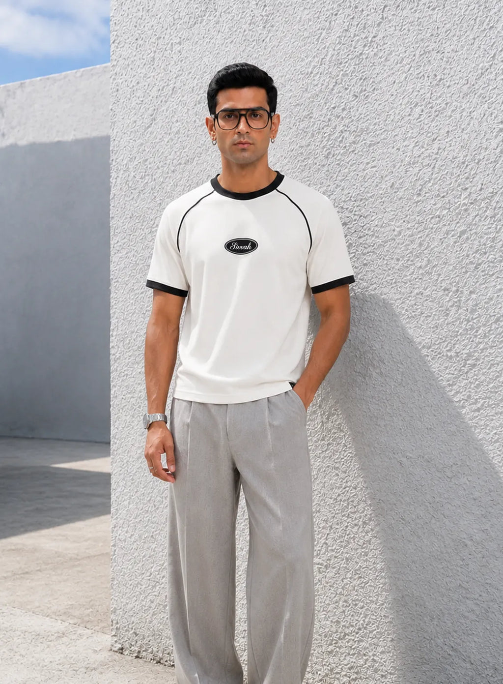 Ringer T-Shirt – White & Liner Black