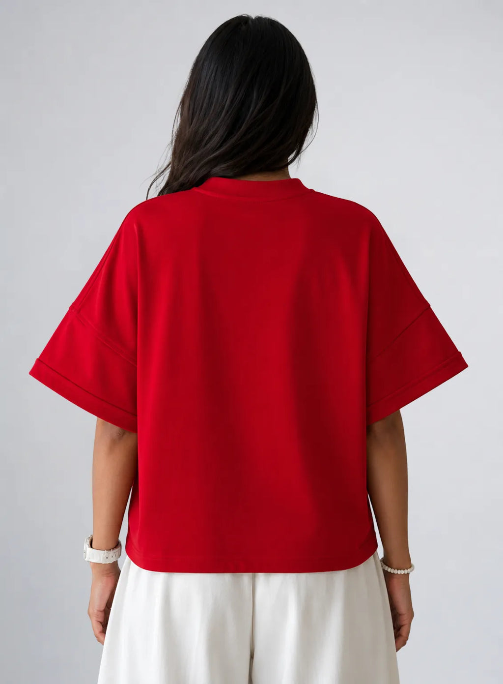 Bonjour Oversized Tee – Red
