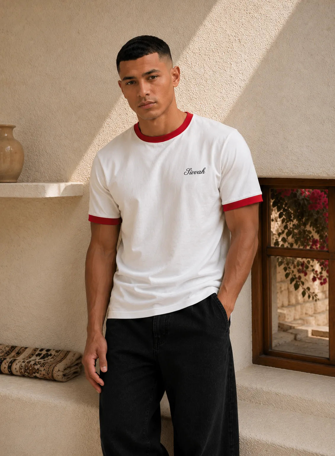 Ringer T-Shirt – White & Red