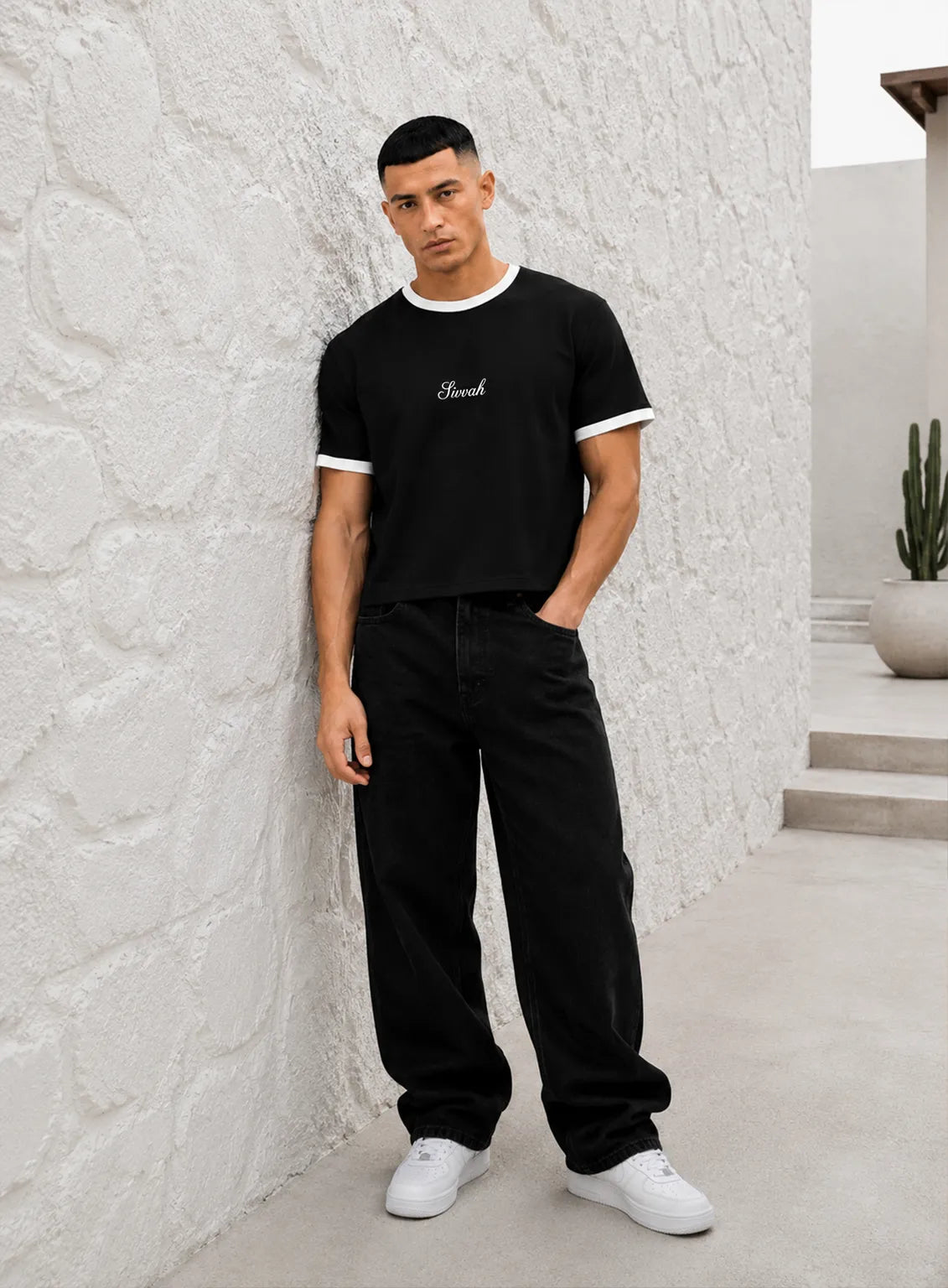 Ringer T-Shirt – Black & White