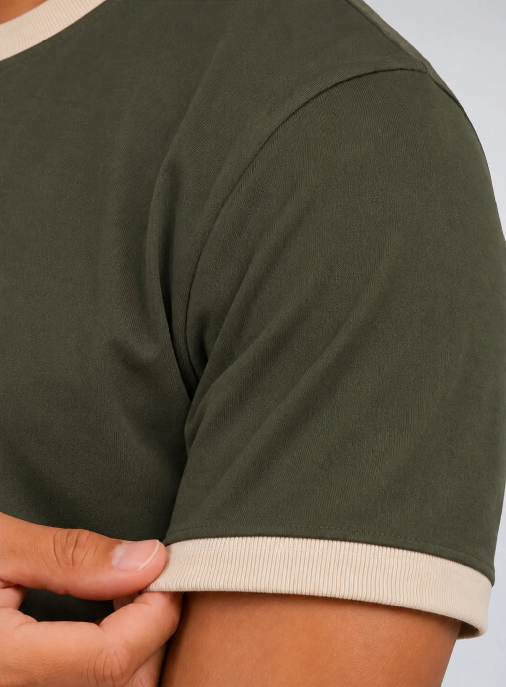 Ringer T-Shirt – Olive Sand