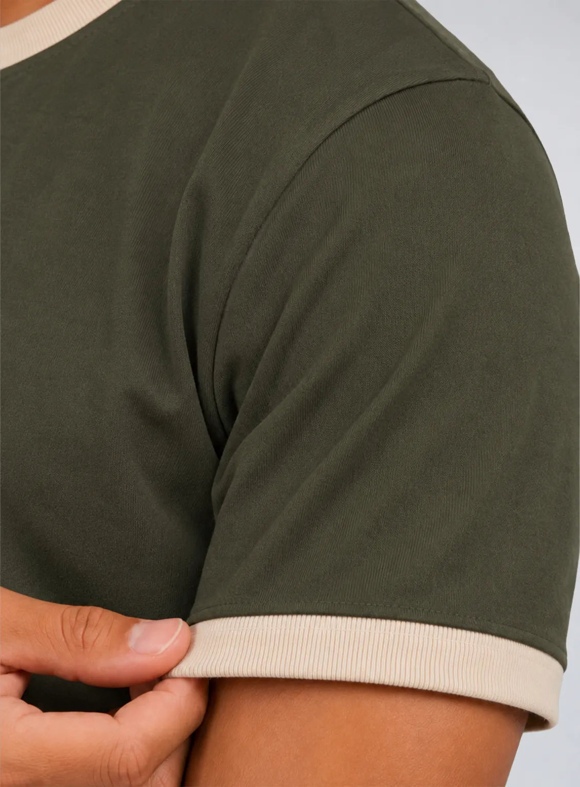 Ringer T-Shirt – Olive Sand