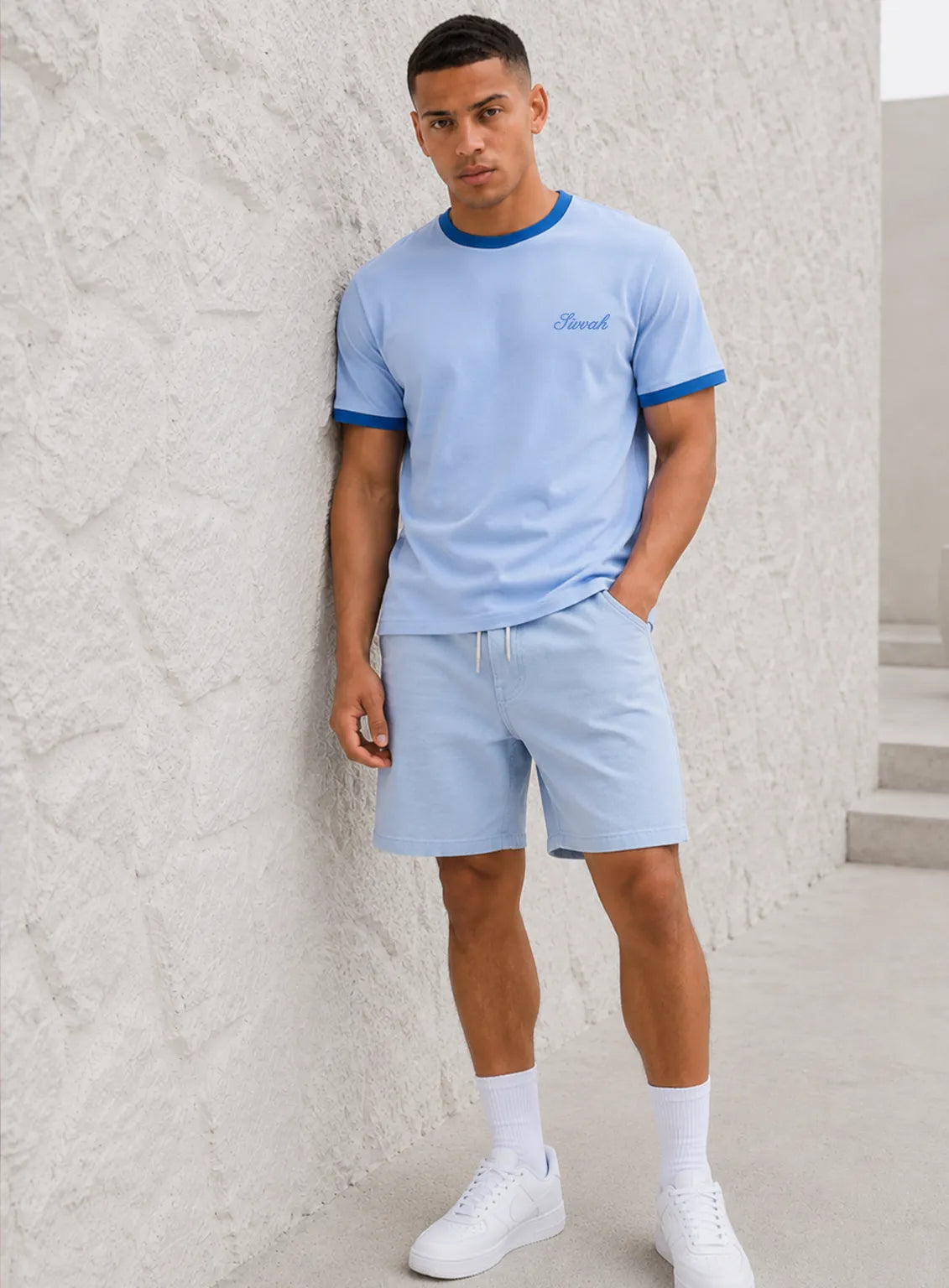 Ringer T-Shirt – Sky & Royal Blue