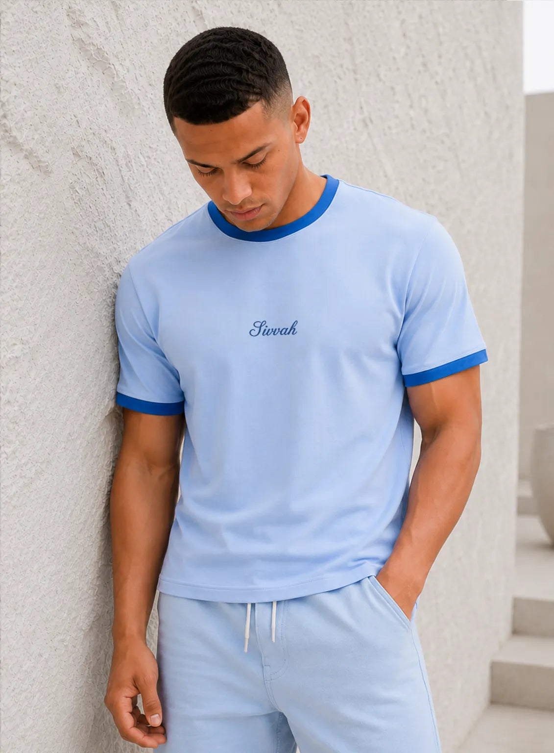 Ringer T-Shirt – Sky & Royal Blue
