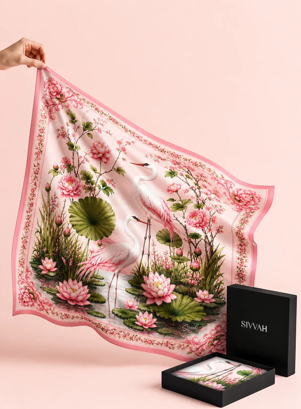 Sakura Crane Blossom Scarf