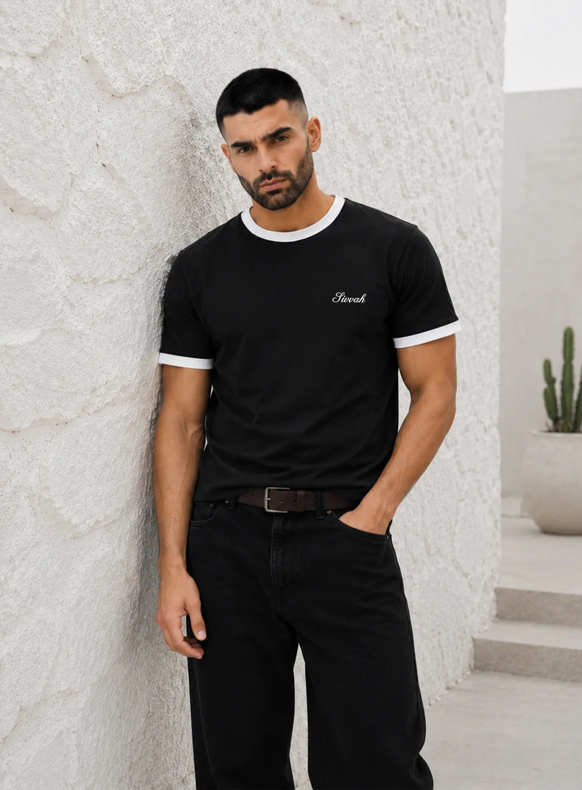 Ringer T-Shirt – Black & White