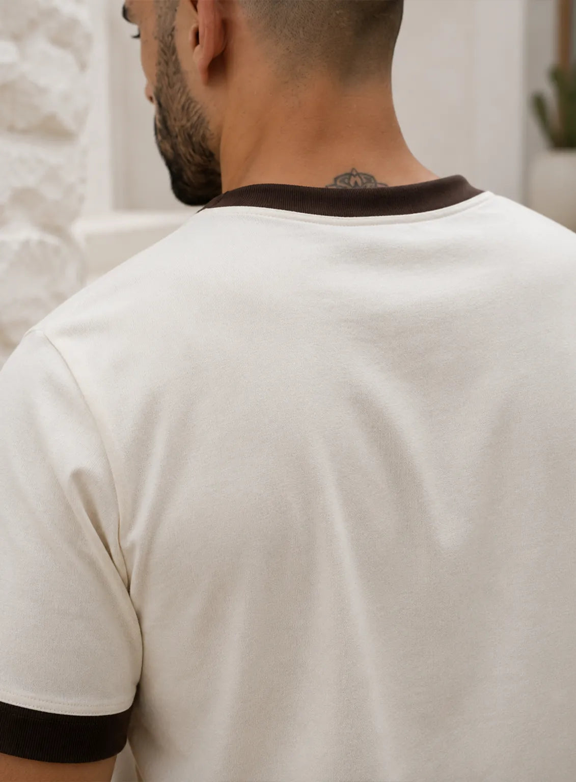 Ringer T-Shirt – Off White Coffee