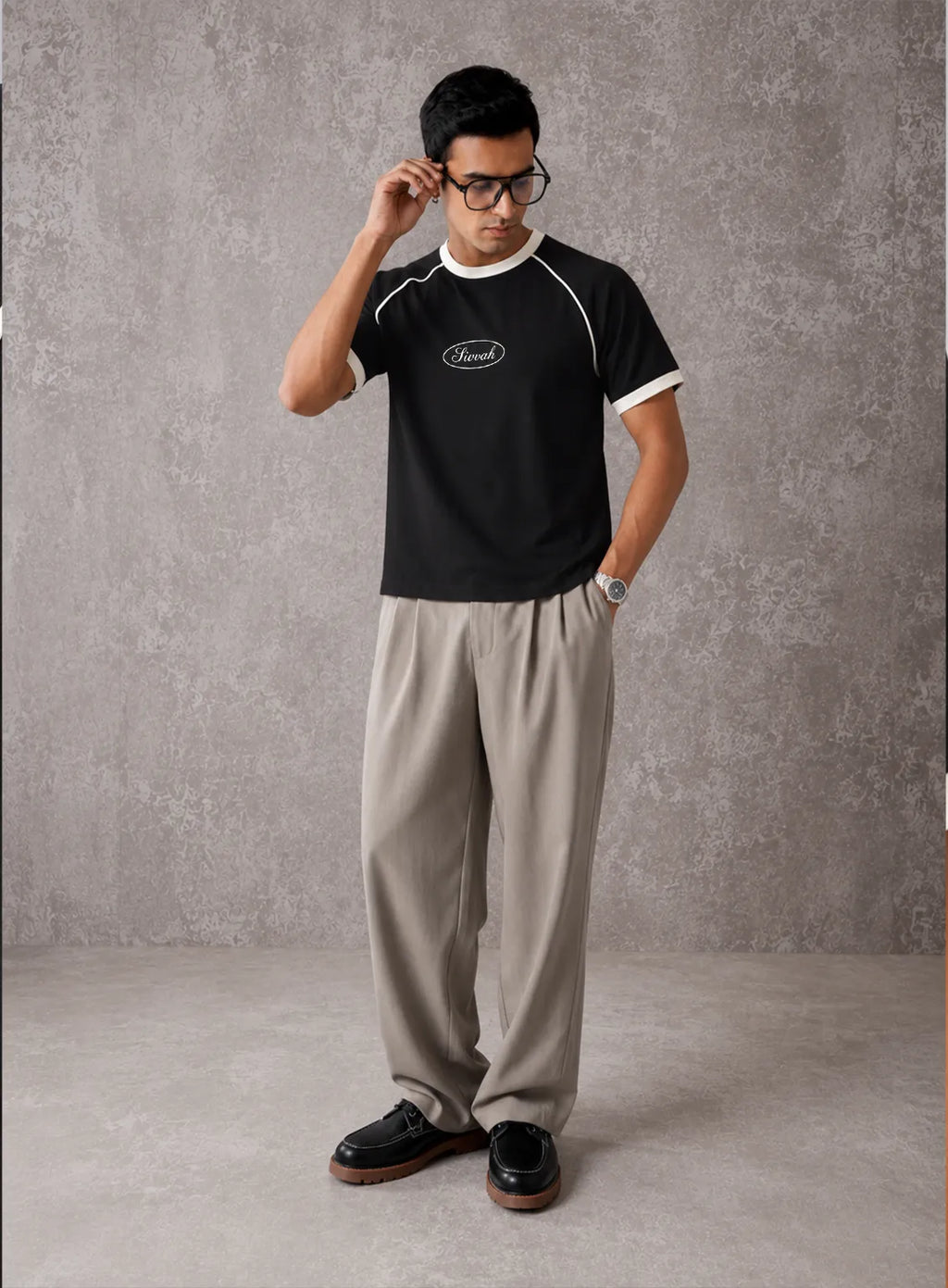 Ringer T-Shirt – Black & Liner White