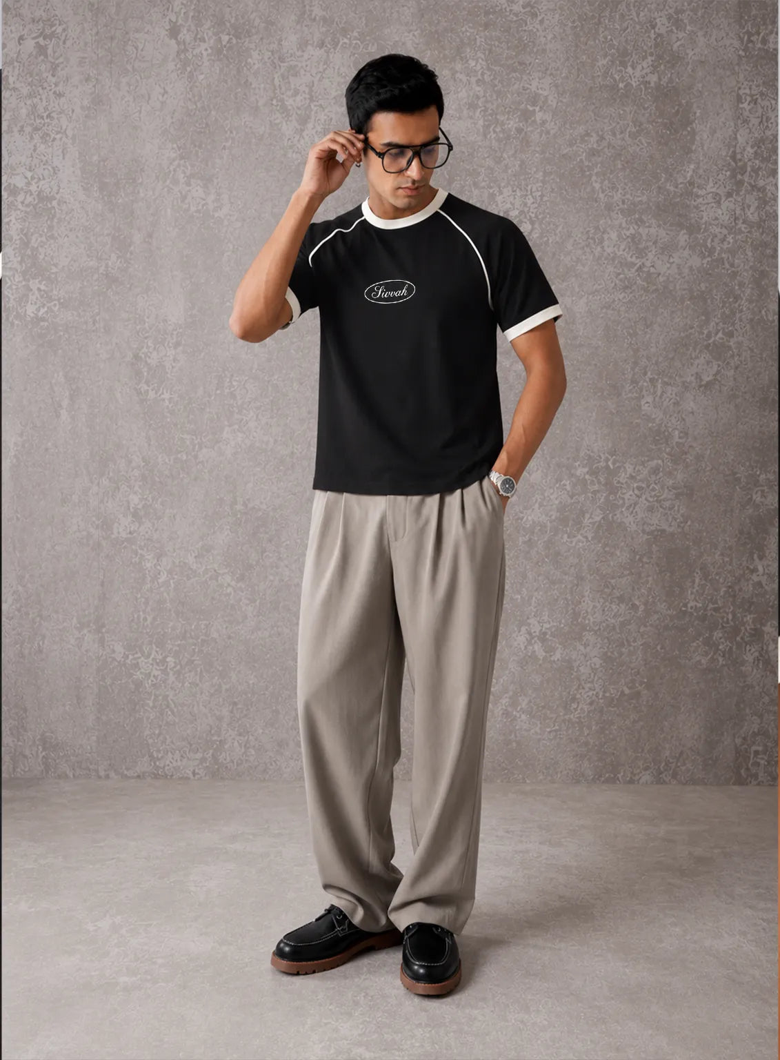 Ringer T-Shirt – Black & Liner White