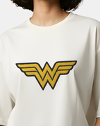 Wonder Women – Stitch-Style White Graphic Tee