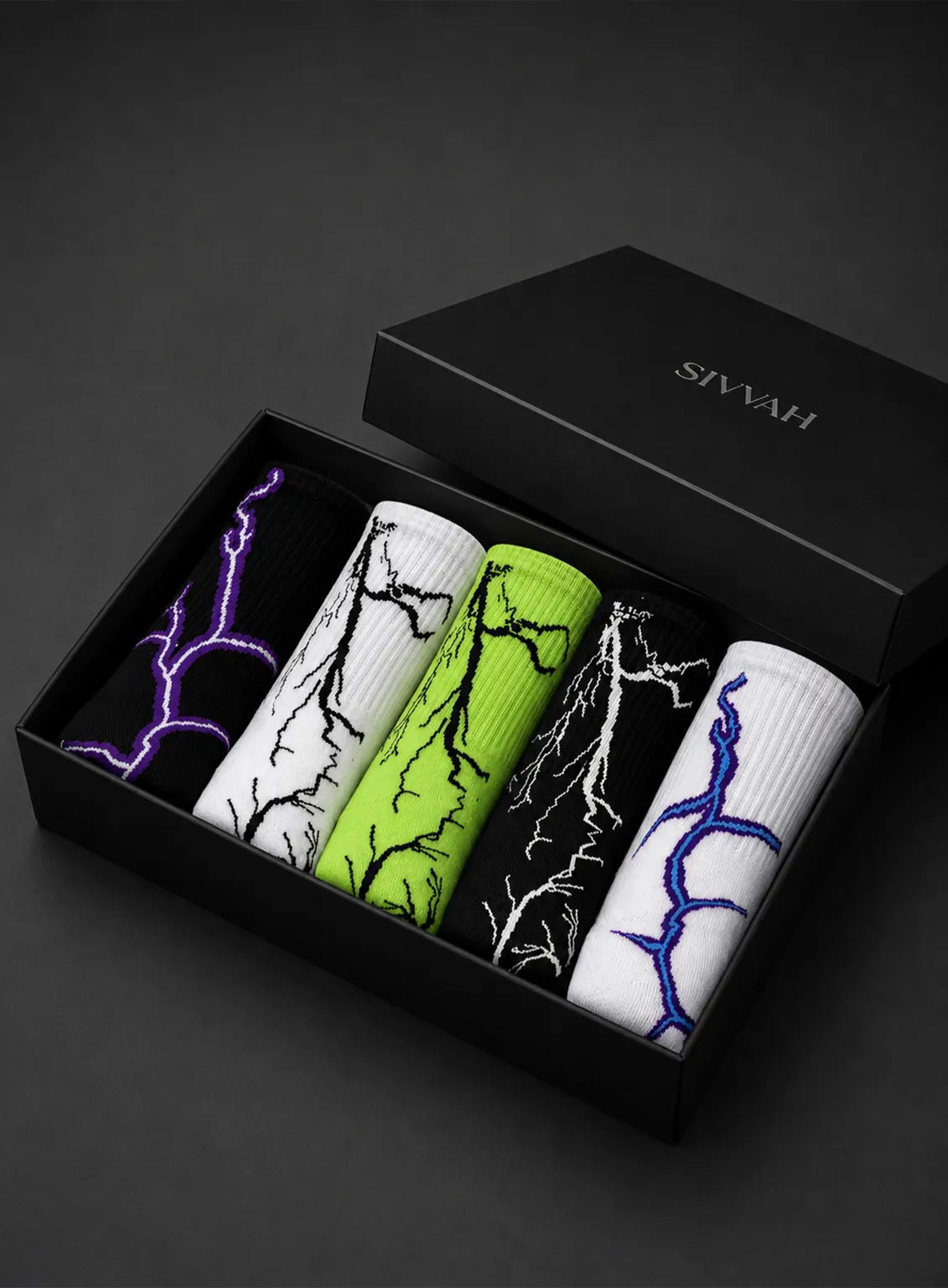 Electric Vein Crew Socks • Pack of 5