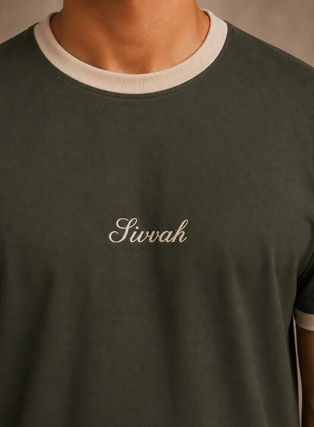 Ringer T-Shirt – Olive Sand