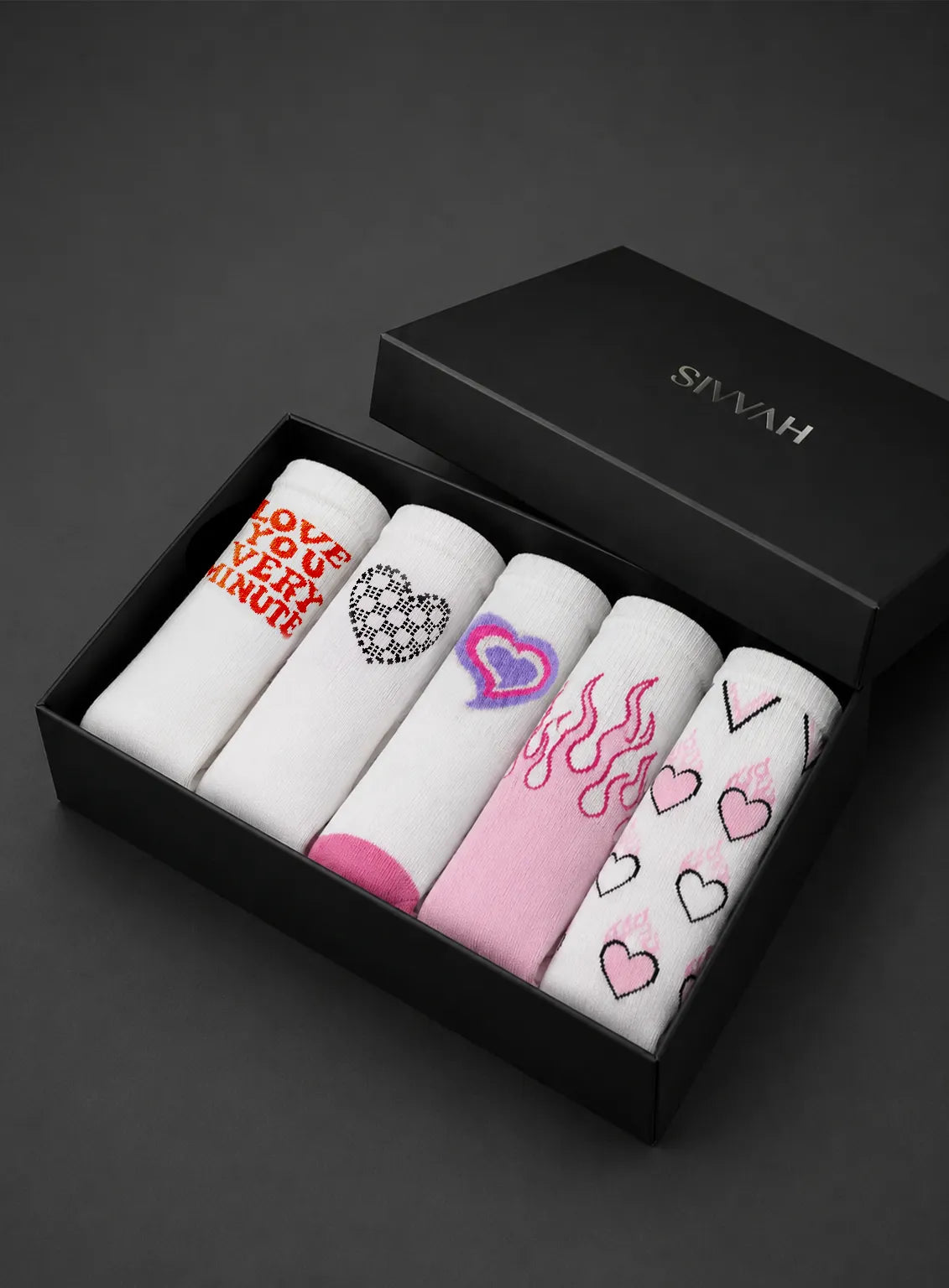 Love & Flame Crew Socks • Pack of 5