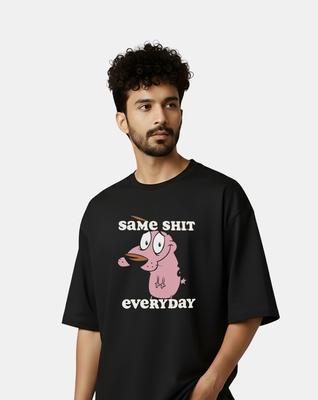 Courage Cartoon - Oversized T-Shirt
